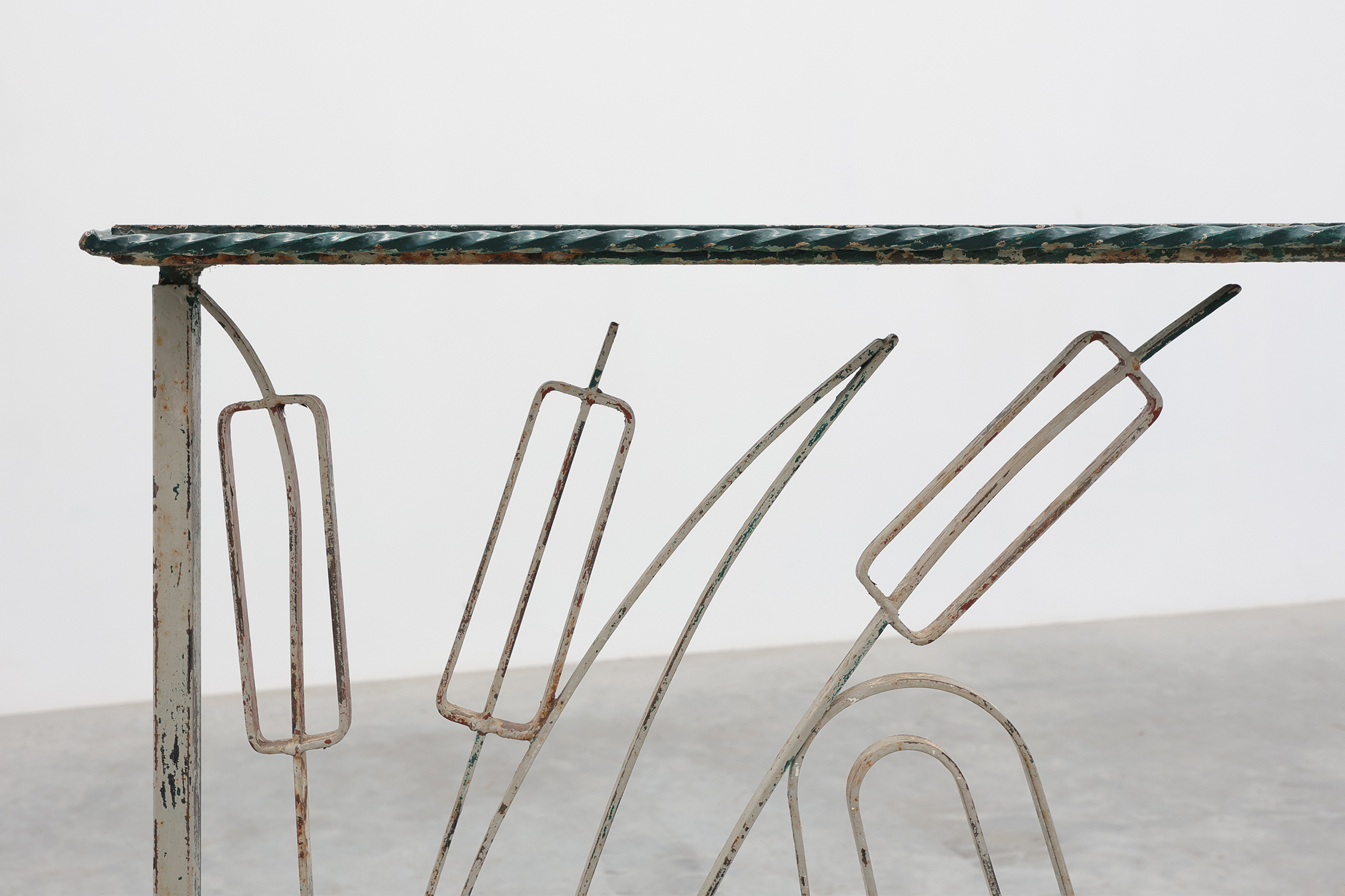 Art Deco Wrought Iron Plant Stand with Heron and Bulrushes, France, Circa 1920thumbnail